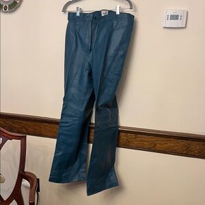 Veranesi Teal Leather Pants